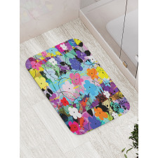 Abstract Floral Artwork Bath Mat