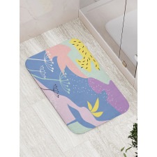 Modern Abstract Floral Art Bath Mat