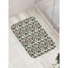 Sketch Art Beans and Leaves Bath Mat