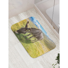 Donkey Eating Grass Mountain Bath Mat