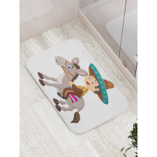 Mexican Man with Sombrero Bath Mat