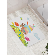 Goofy Donkey with Baggages Bath Mat