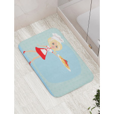 Blonde Chef with Spaghetti Bath Mat