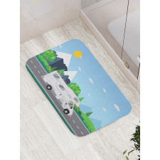 Truck Driving on Countryside Bath Mat