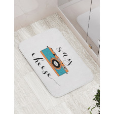 Say Cheese Lettering Photo Bath Mat
