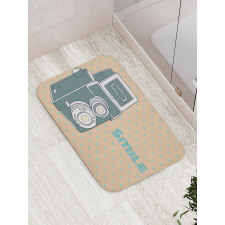 Nostalgic Smile Calligraphy Bath Mat