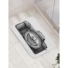 Monochromatic Style Camera Bath Mat