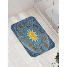 Zodiac Signs Circle Sun Bath Mat