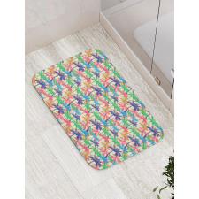 Vibrant Tropic Palm Trees Bath Mat