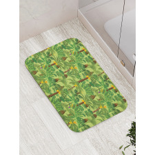 Tropic Forest Foliage Leaves Bath Mat