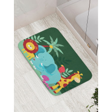 Nursery Jungle Composition Bath Mat