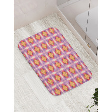 Psychedelic Colorful Grid Bath Mat