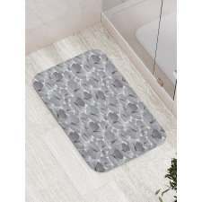 Vintage Grey Poppy Flowers Bath Mat