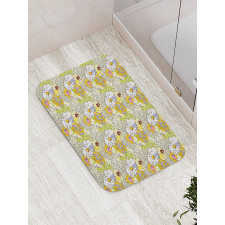 Spring and Summer Flowers Bath Mat