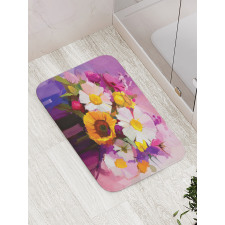 Hand Painted Bouquet Bath Mat