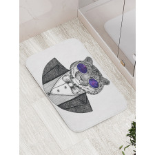 Hipster Animal in a Suit Bath Mat