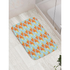 Fire Bird Feathers Bath Mat