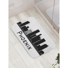 City Silhouette Skyscrapers Bath Mat