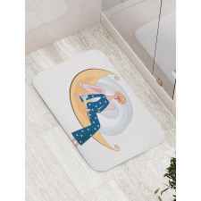 Girl with Trumpet Moon Bath Mat