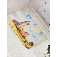 Watercolor Street View Bath Mat