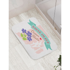 Retro Design State Map Bath Mat