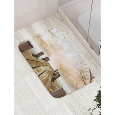 Fall Lake in Forest Bath Mat