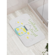 Hand Calligraphy Doodle Bath Mat