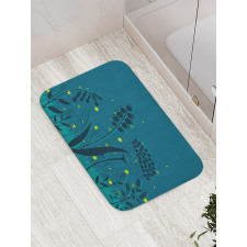 Branches Botanical Leaves Bath Mat