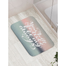 Pastel Tones Romantic Words Bath Mat