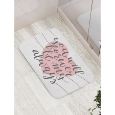 Heart and Love Words Bath Mat