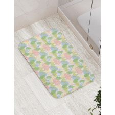 Exotic Pastel Leaves Art Bath Mat