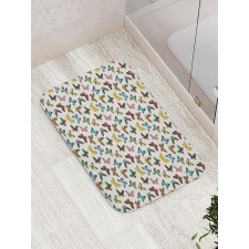 Colorful Butterflies Fun Bath Mat