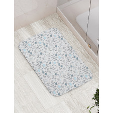 Delicate Plants Flowers Bath Mat