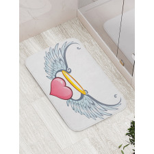 Valentines Day Winged Heart Bath Mat
