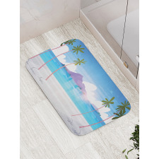 Summer Seaside with Palms Bath Mat