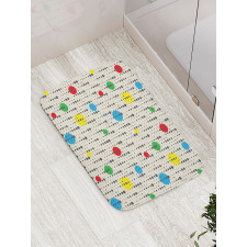 Simplistic Colored Dots Bath Mat