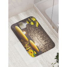 Oriental Meditative Candles Bath Mat