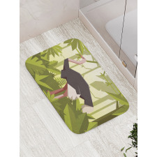 Jungle Animal Fractal Style Bath Mat