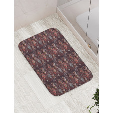 Vintage Murky Grunge Blooms Bath Mat