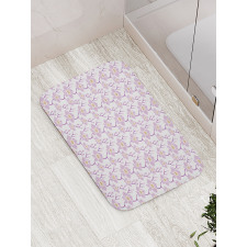 Soft Tone Flowers Romantic Bath Mat