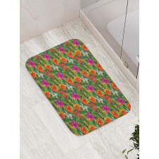 Palm Jungle Leaves Floral Bath Mat