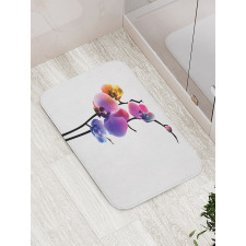 Vibrant Flowering Plant Bath Mat