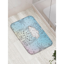 Listen Falling Rain Rhyme Bath Mat