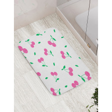 Cherries with Smiling Faces Bath Mat
