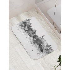 Monochrome Vegas Skyline Bath Mat