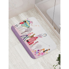 Teens Walking on Street Bath Mat