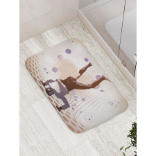 Pop Art Vintage Retro Style Bath Mat