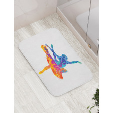 Colorful Ballerina Girl Pose Bath Mat