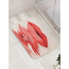 Female Blowing Kisses Bath Mat