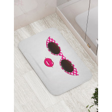 Polka Dot Cat Eye Sunglasses Bath Mat